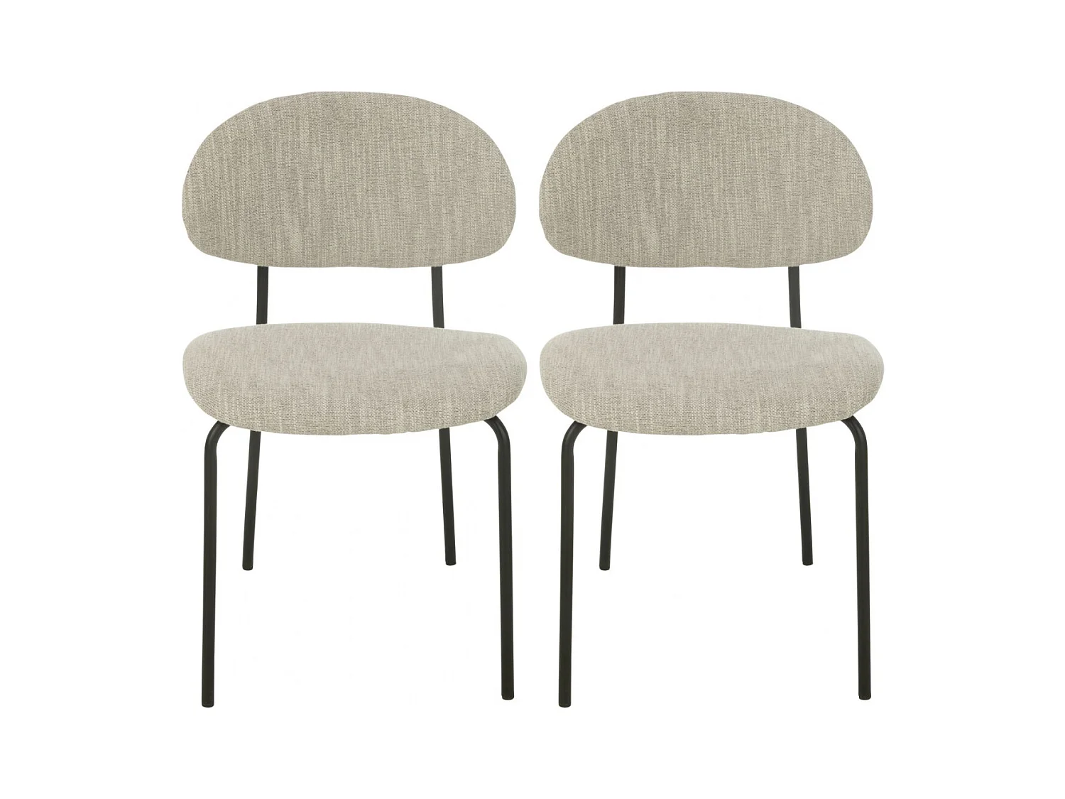 Chaises de salle à manger design en tissu beige (lot de 2) - ARKO