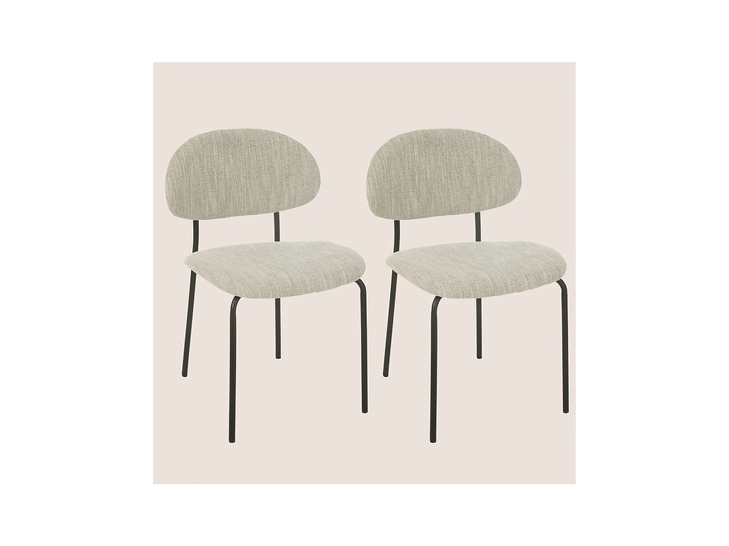 Chaises de salle à manger design en tissu beige (lot de 2) - ARKO