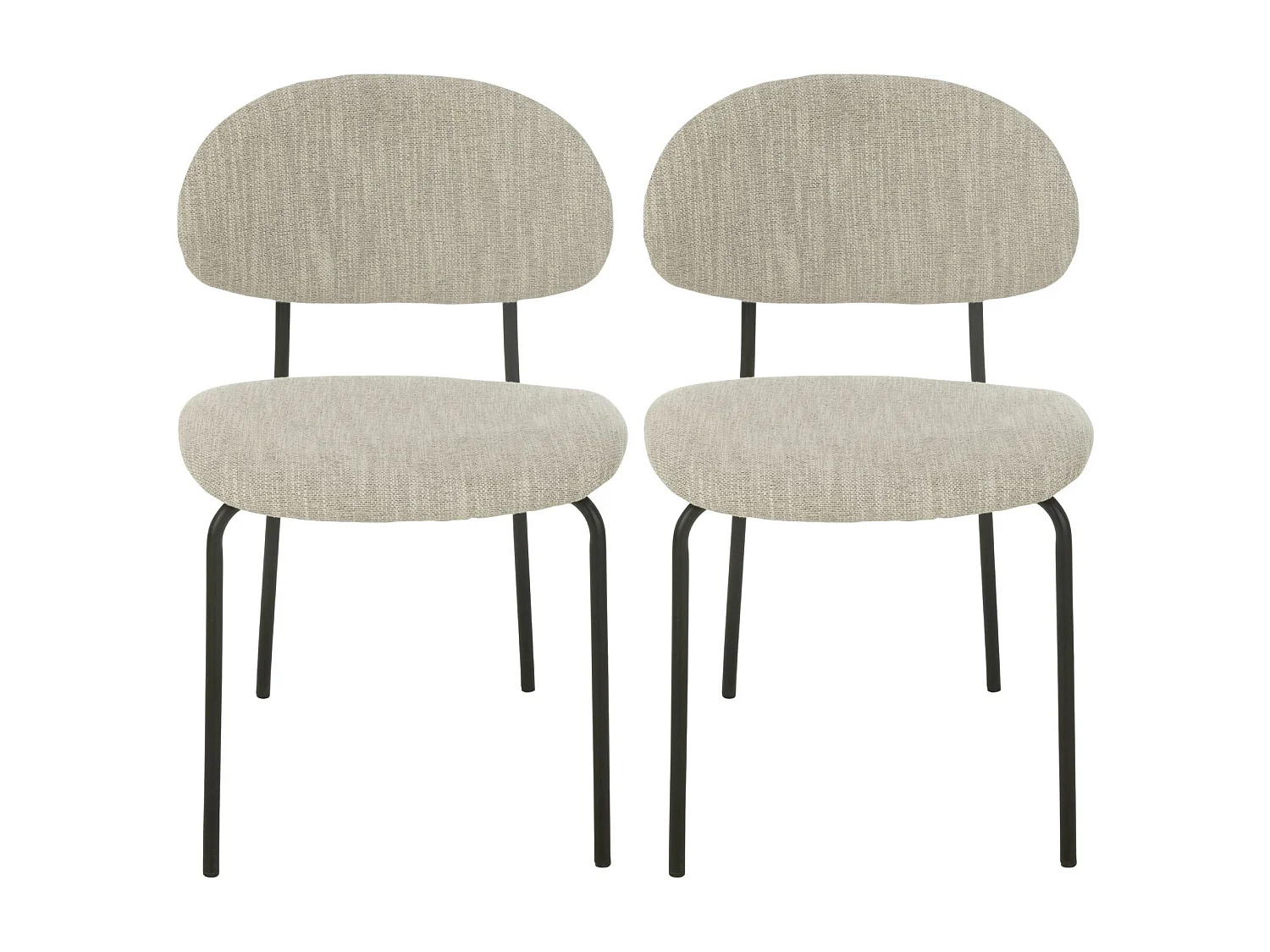 Chaises de salle à manger design en tissu beige (lot de 2) - ARKO