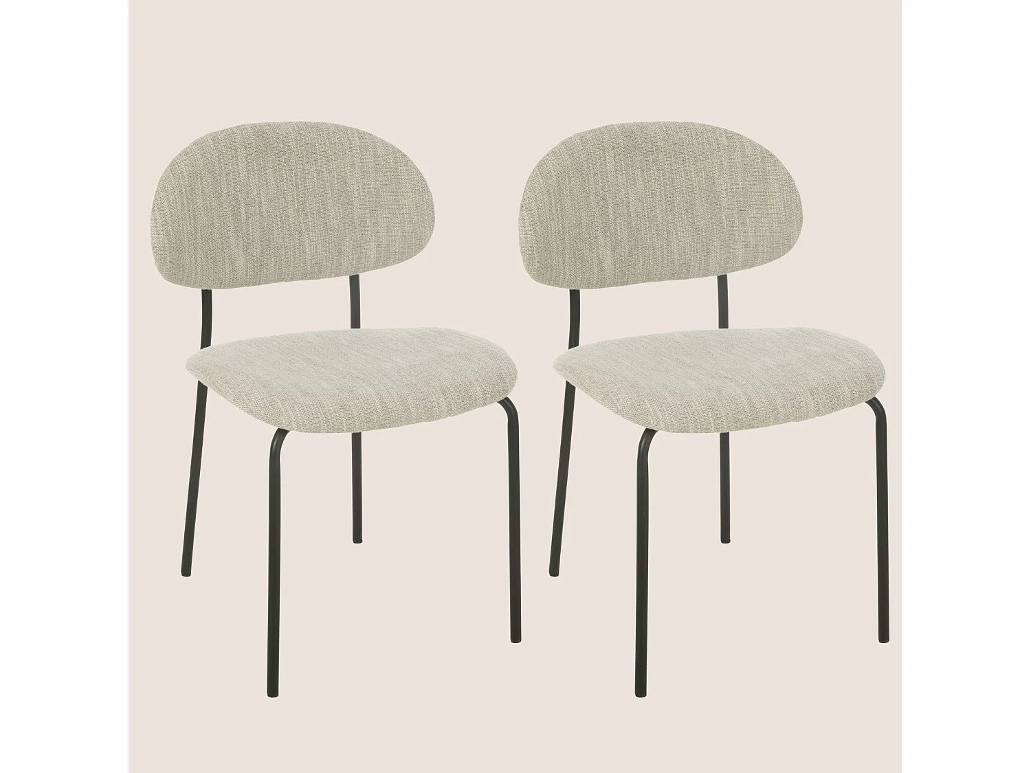 Chaises de salle à manger design en tissu beige (lot de 2) - ARKO