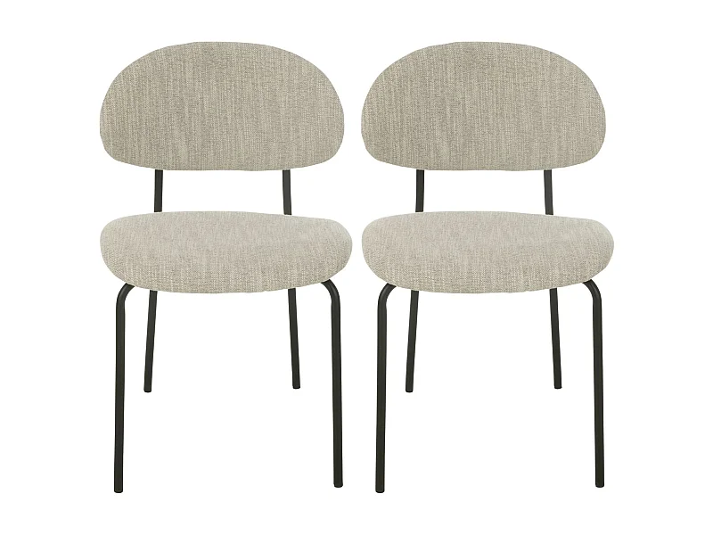 Chaises de salle à manger design en tissu beige (lot de 2) - ARKO
