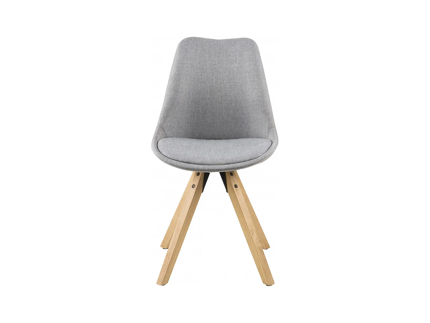 Chaises modernes bois et tissu gris (lot de 2) - EARL