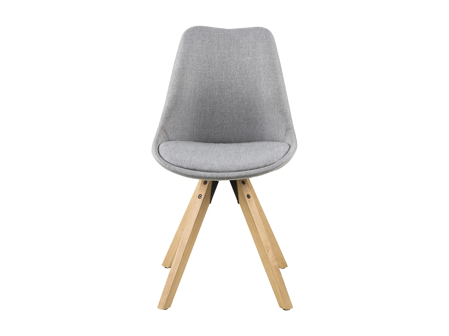 Chaises modernes bois et tissu gris (lot de 2) - EARL