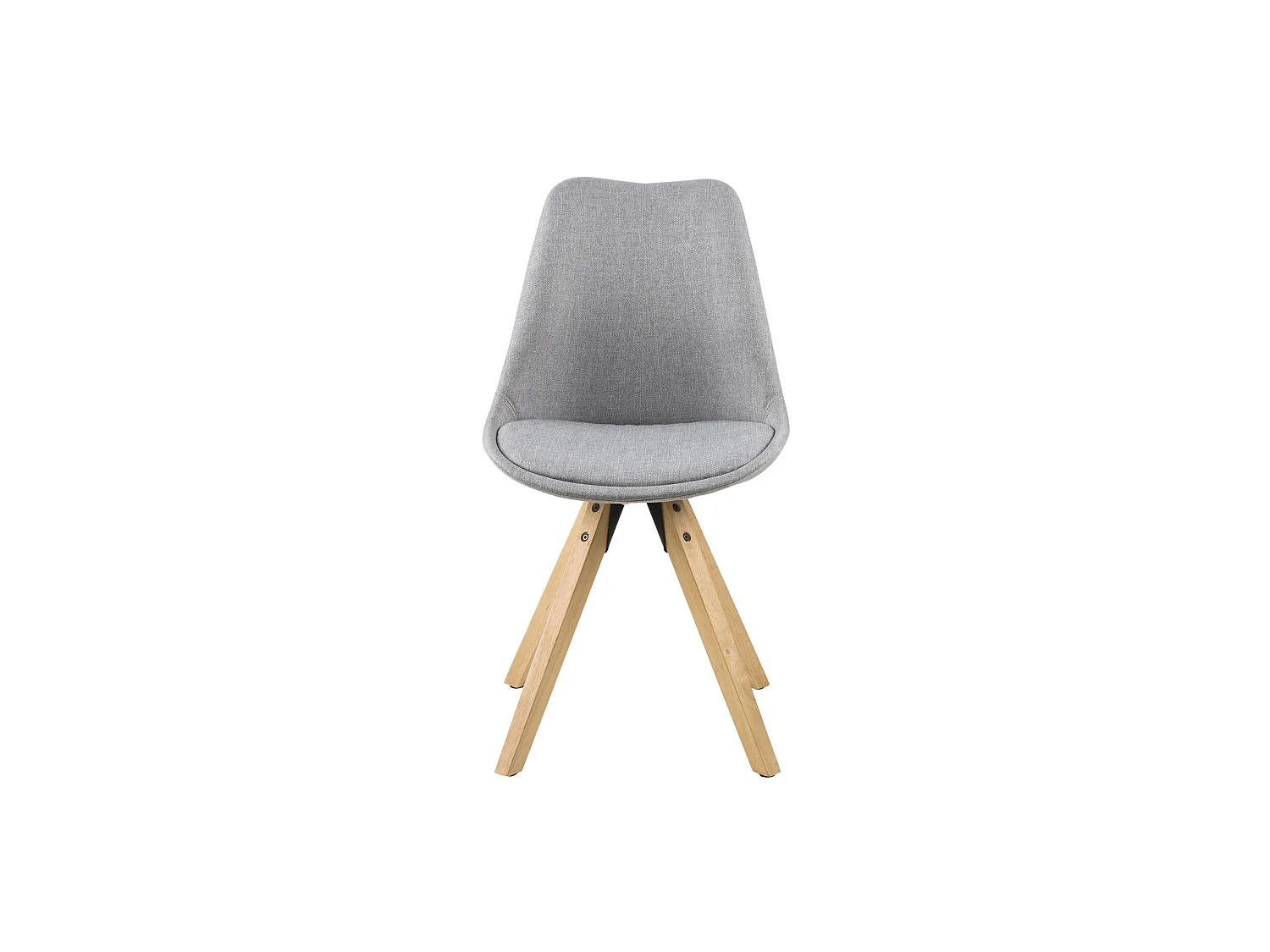Chaises modernes bois et tissu gris (lot de 2) - EARL
