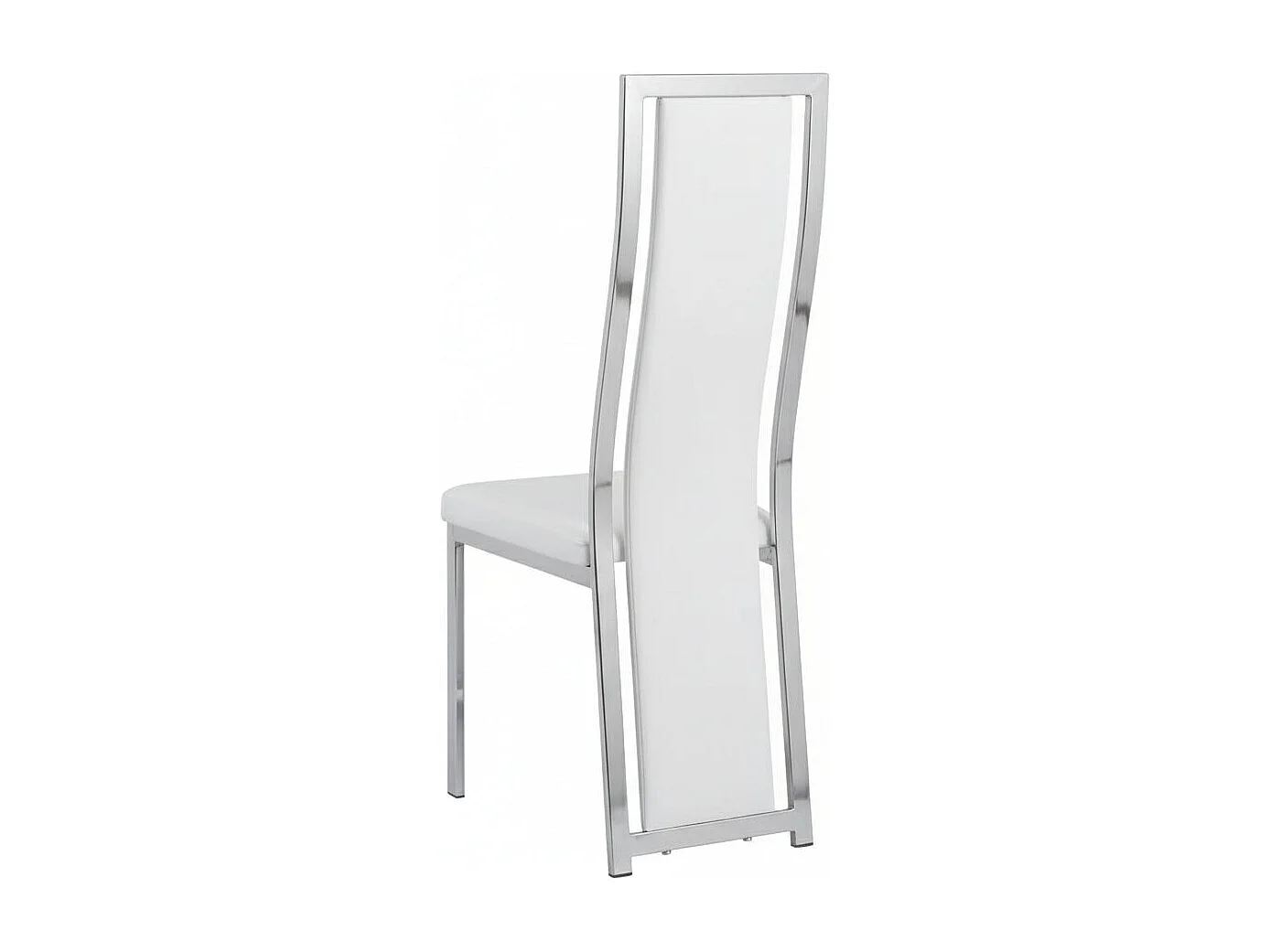 Lot de 6 chaises Dana simili cuir blanc contour chromé