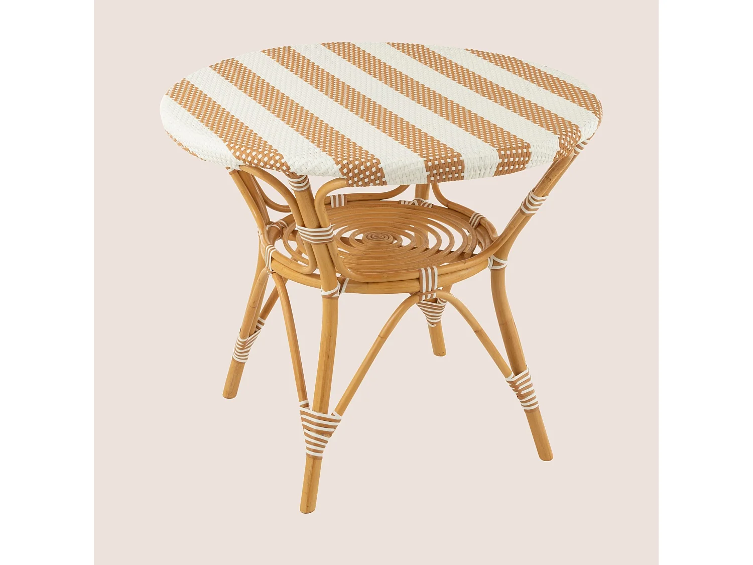 Table ronde parisienne tressée rayures D90 2 places - MONTMARTRE
