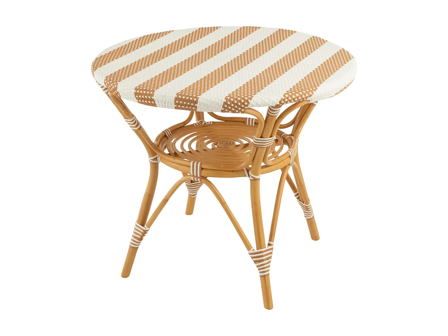 Table ronde parisienne tressée rayures D90 2 places - MONTMARTRE