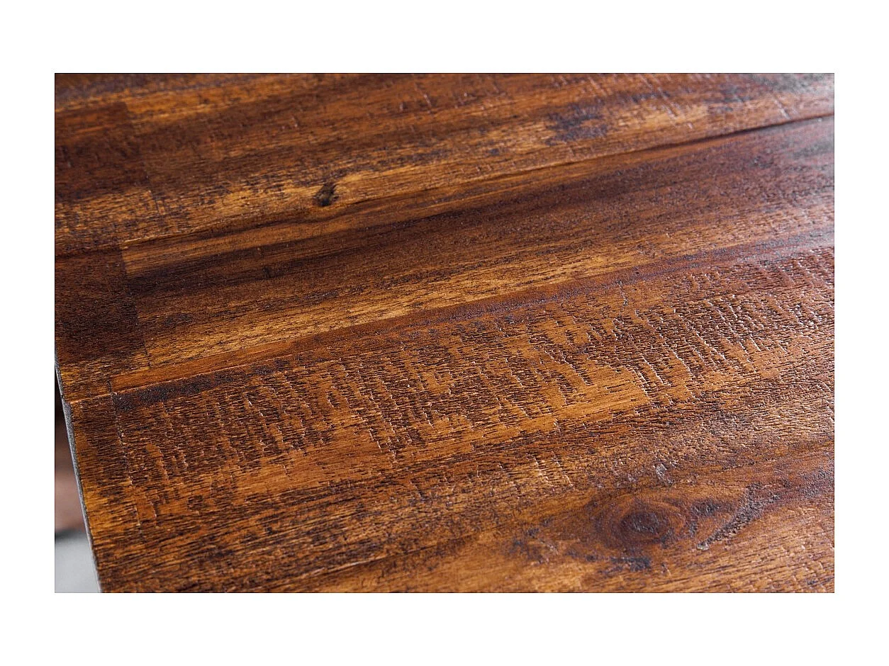 Table NALKO 200 cm – Plateau en bois massif d'acacia et structure en métal noir – Élégance industrielle et authenticité naturell