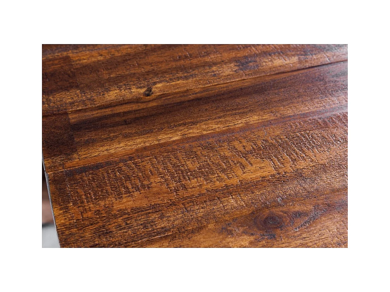 Table NALKO 200 cm – Plateau en bois massif d'acacia et structure en métal noir – Élégance industrielle et authenticité naturell