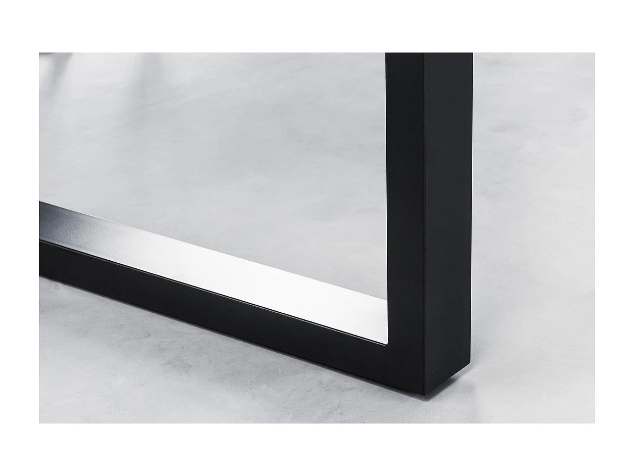 Table de salle à manger NALKO 160 cm – Plateau en bois d'acacia huilé et structure en métal noir – Style industriel et naturel