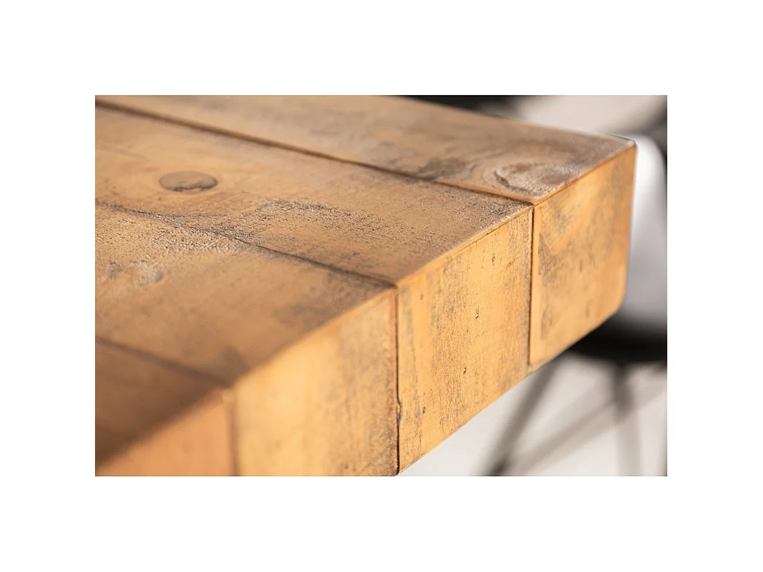 Tavolo da pranzo RANCHO 165 cm – Piano in legno di pino riciclato verniciato – Stile rustico e accogliente