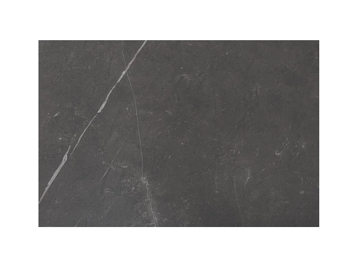 Table de salle à manger STELIX 180–220–260 cm – Plateau en céramique anthracite et verre trempé – Extensible