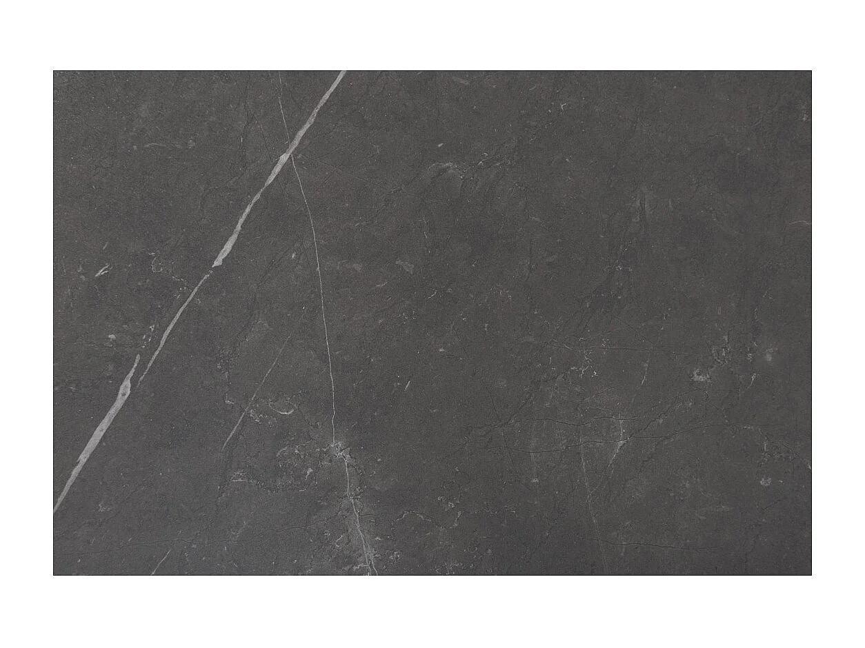 Table de salle à manger STELIX 180–220–260 cm – Plateau en céramique anthracite et verre trempé – Extensible