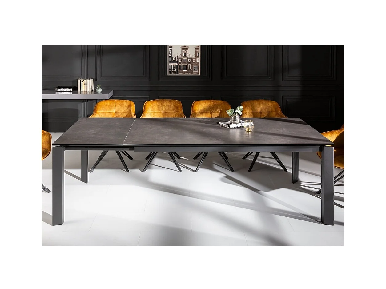 Table de salle à manger FORZA 180–240 cm – Plateau en céramique anthracite – Table extensible moderne