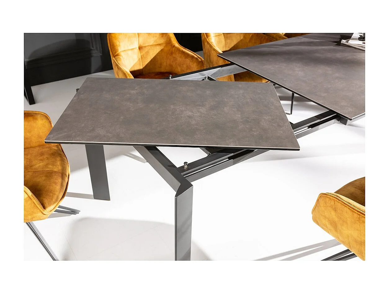 Table de salle à manger FORZA 180–240 cm – Plateau en céramique anthracite – Table extensible moderne
