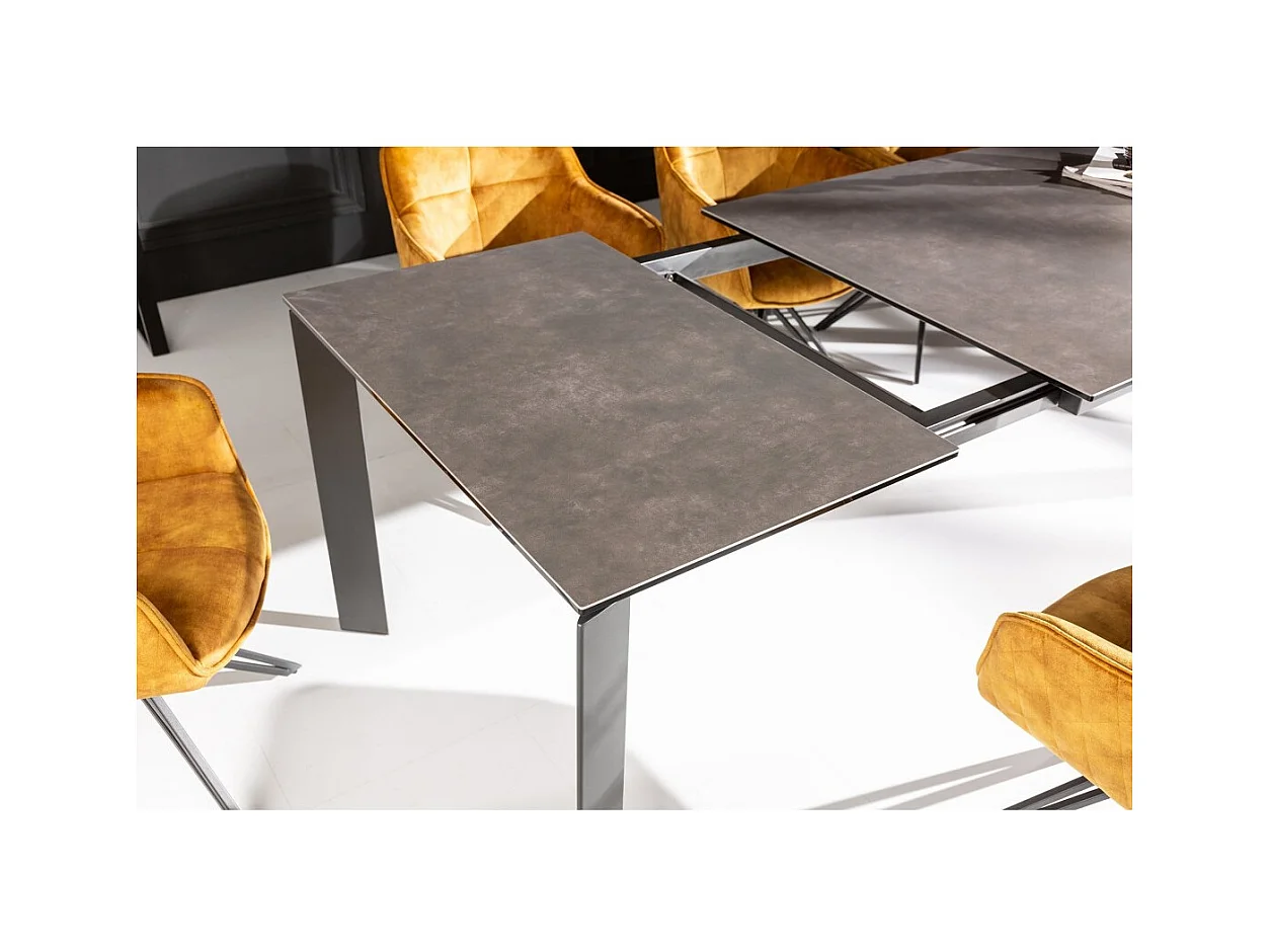 Table de salle à manger FORZA 180–240 cm – Plateau en céramique anthracite – Table extensible moderne