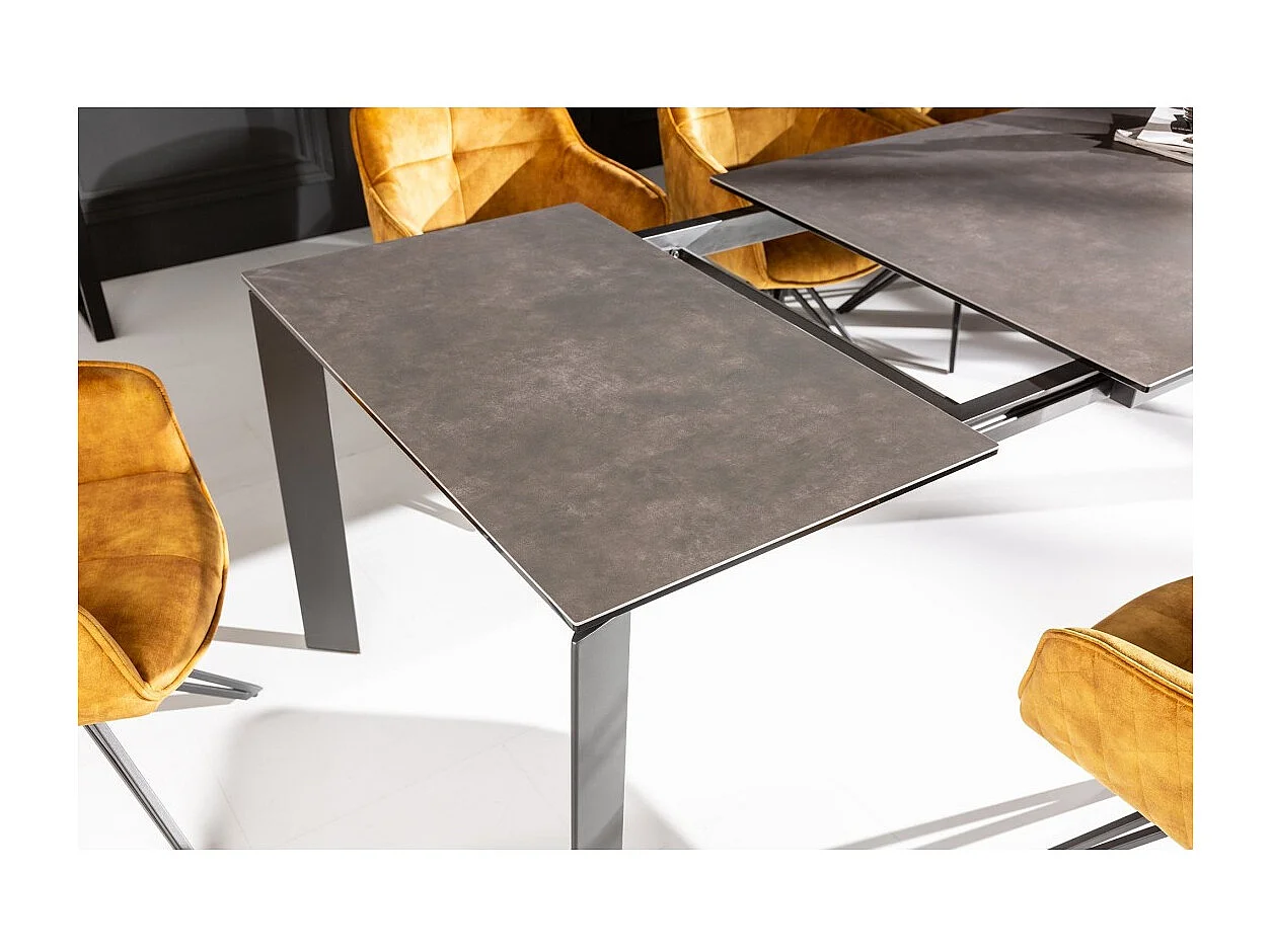 Table de salle à manger SIGRO 180–240 cm – Plateau en céramique anthracite – Table extensible moderne