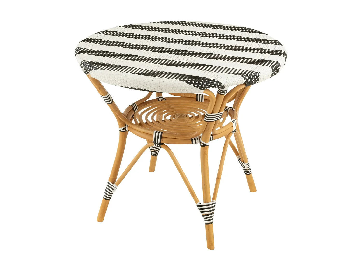 Table ronde parisienne tressée rayures D90 2 places - MONTMARTRE