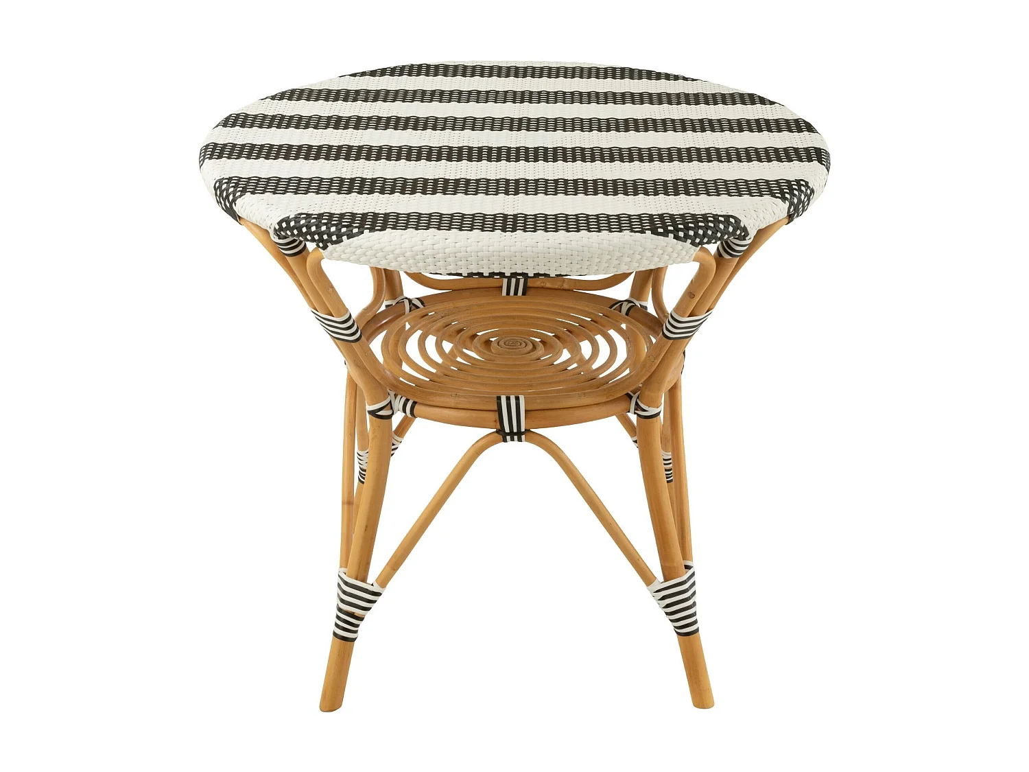 Table ronde parisienne tressée rayures D90 2 places - MONTMARTRE
