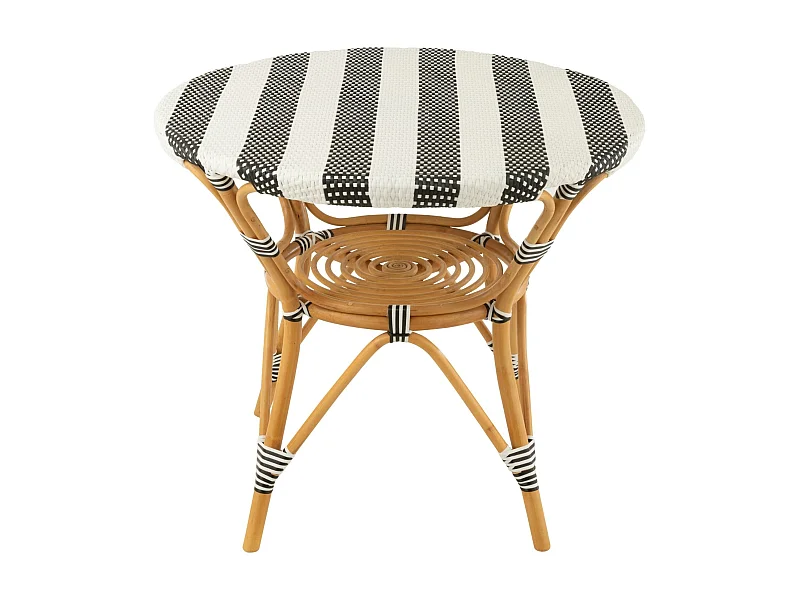 Table ronde parisienne tressée rayures D90 2 places - MONTMARTRE