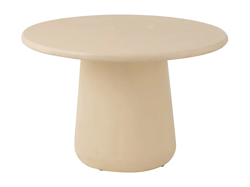 Table à manger ronde organique beige D118 4 places - MILLY