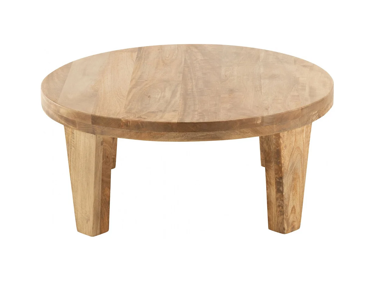Table basse ronde en manguier naturel D80 - MAKATI