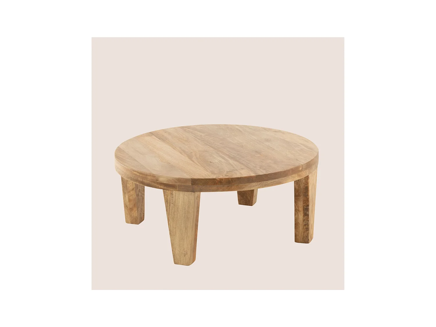 Table basse ronde en manguier naturel D80 - MAKATI