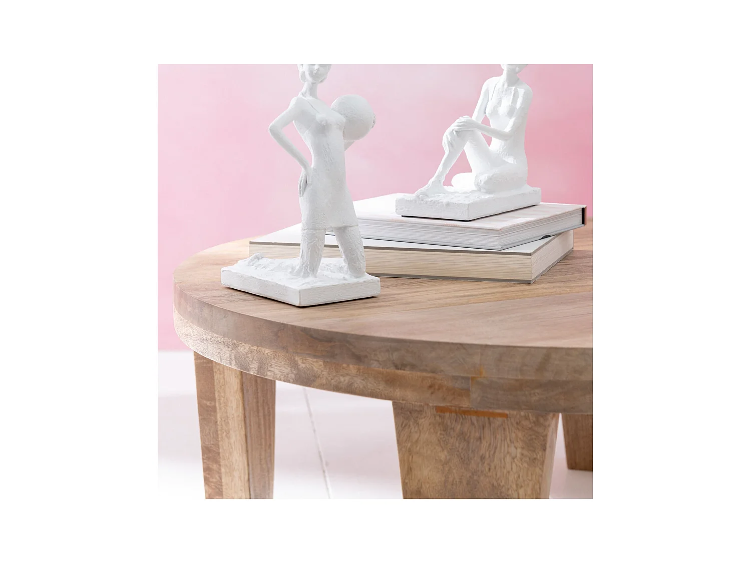 Table basse ronde en manguier naturel D80 - MAKATI