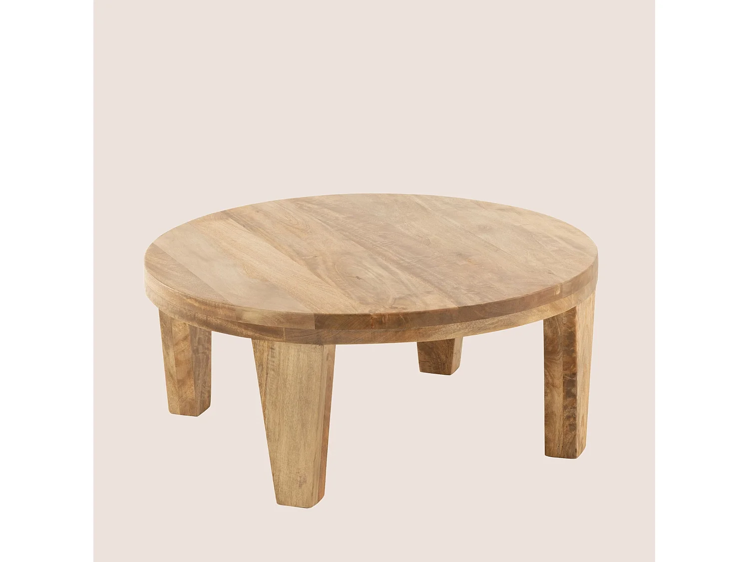 Table basse ronde en manguier naturel D80 - MAKATI