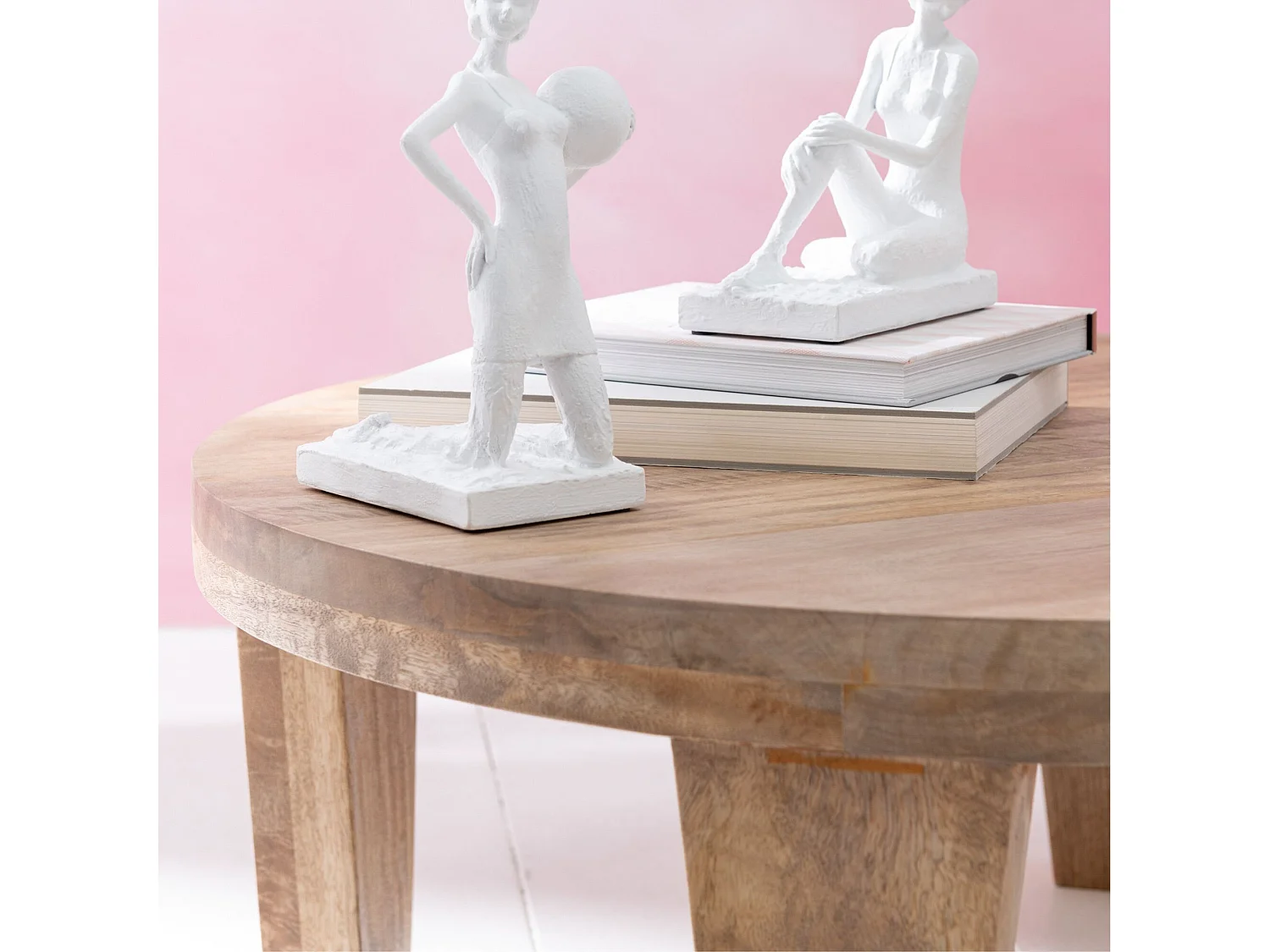 Table basse ronde en manguier naturel D80 - MAKATI