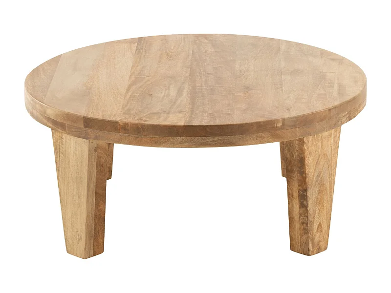 Table basse ronde en manguier naturel D80 - MAKATI