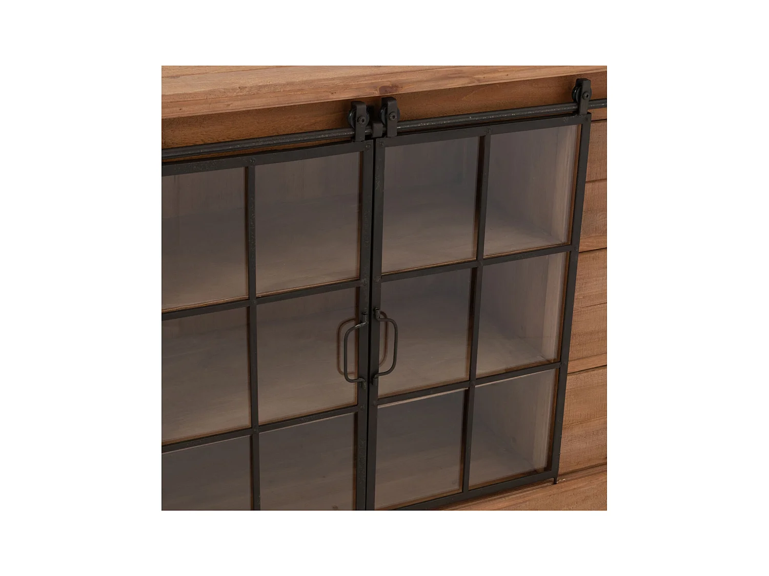 Buffet en bois et métal 4 tiroirs 2 portes coulissantes - MIRA