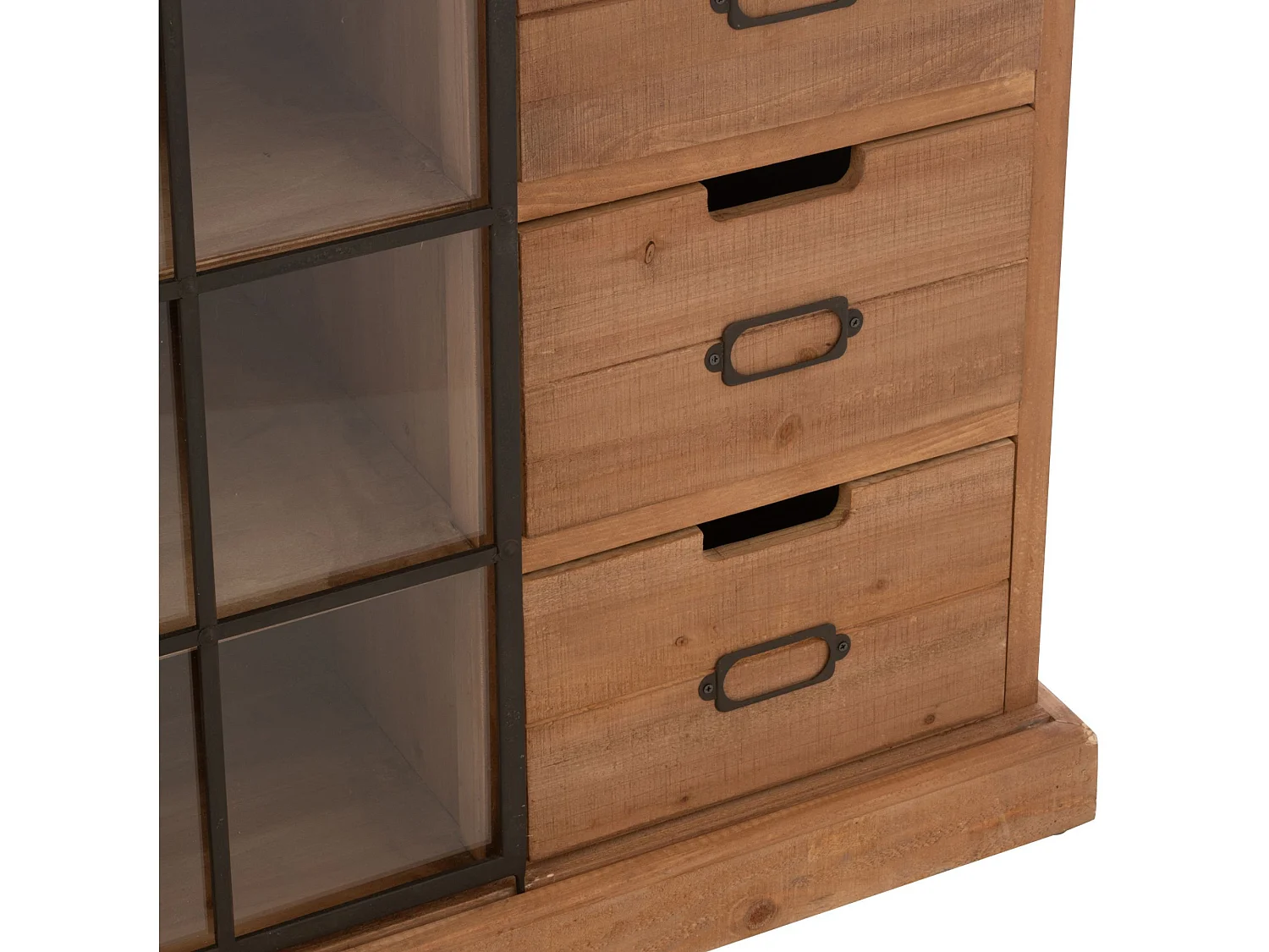 Buffet en bois et métal 4 tiroirs 2 portes coulissantes - MIRA