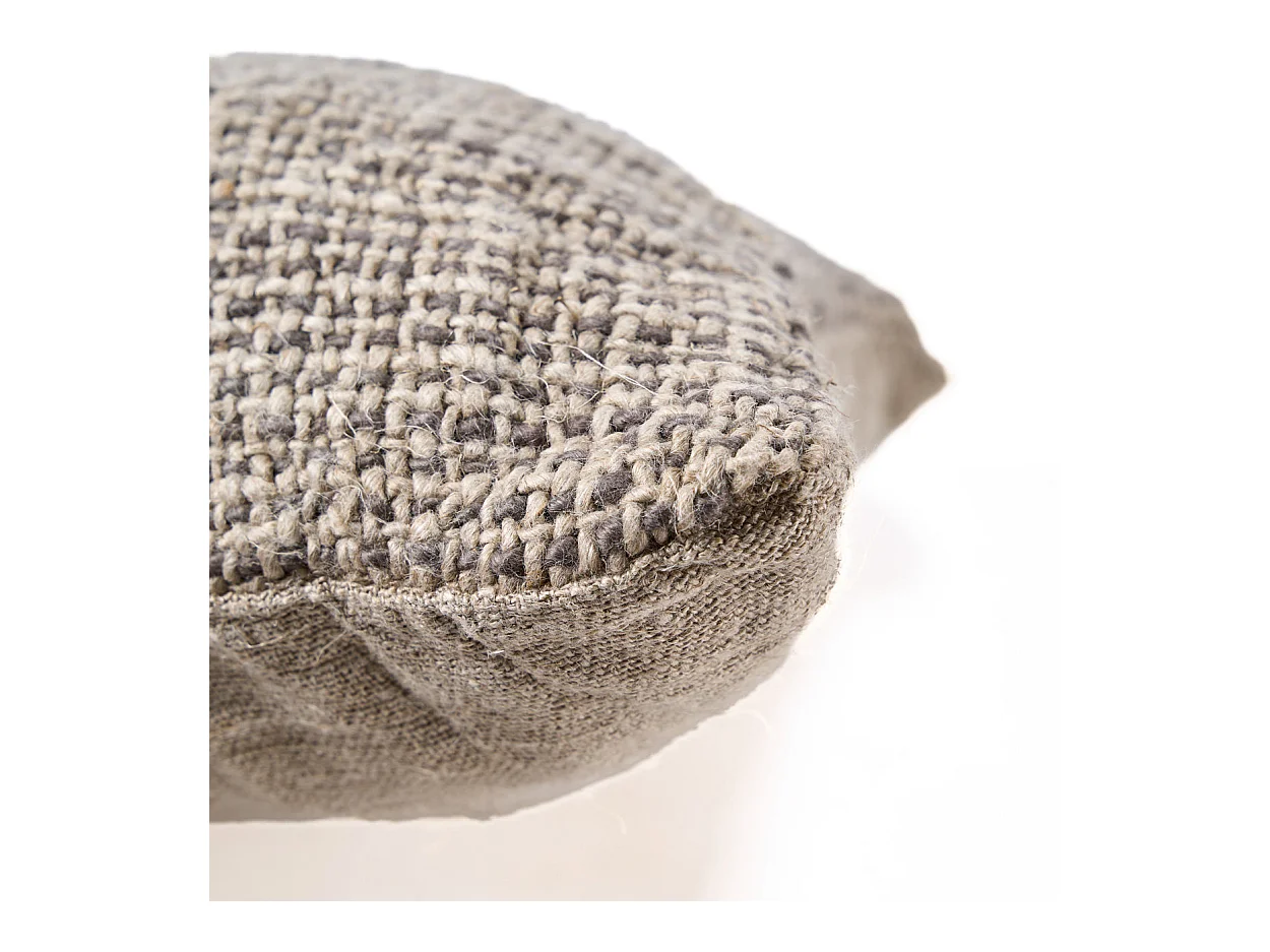 De Linen Grain Kussensloop - Naturel Zwart
