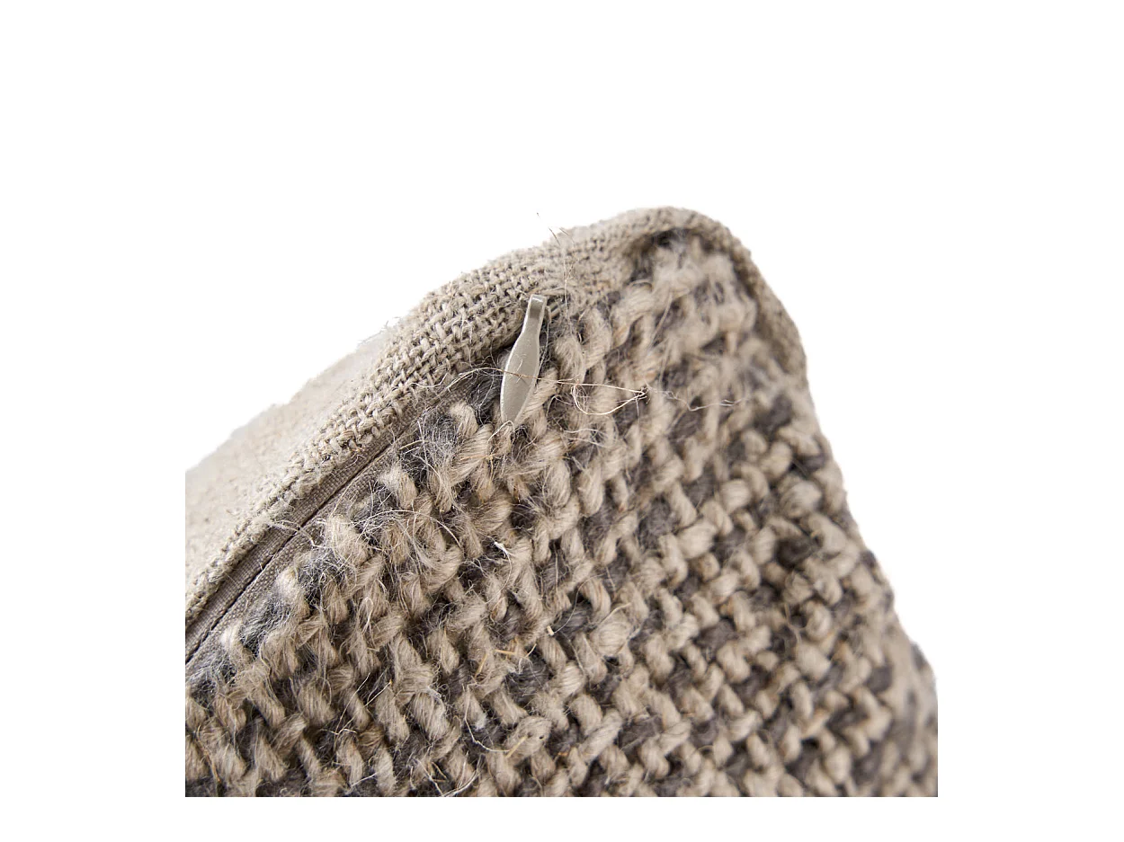 De Linen Grain Kussensloop - Naturel Zwart