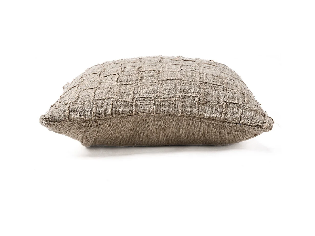 La Funda de Cojín Linen Damier - Natural
