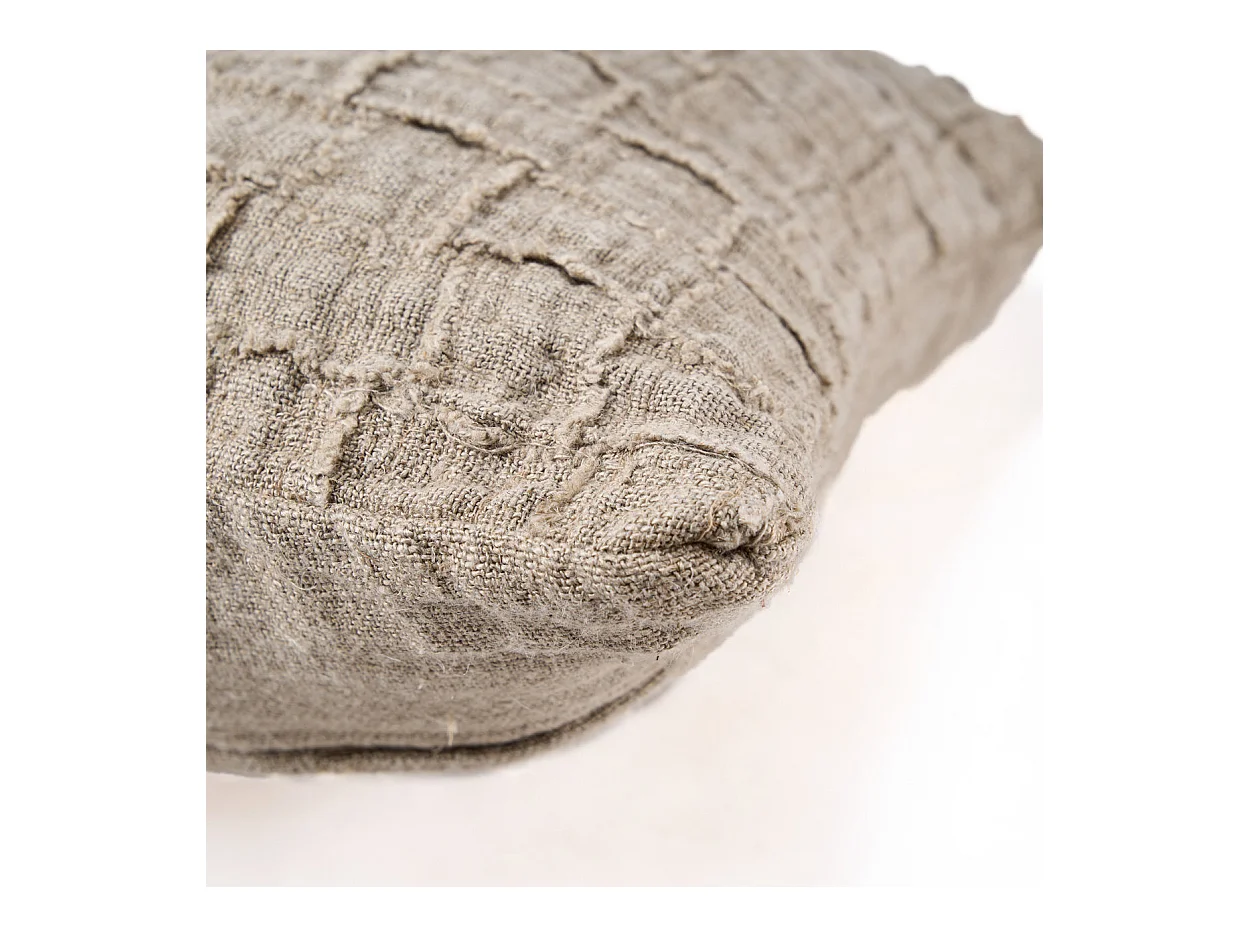 La Funda de Cojín Linen Damier - Natural