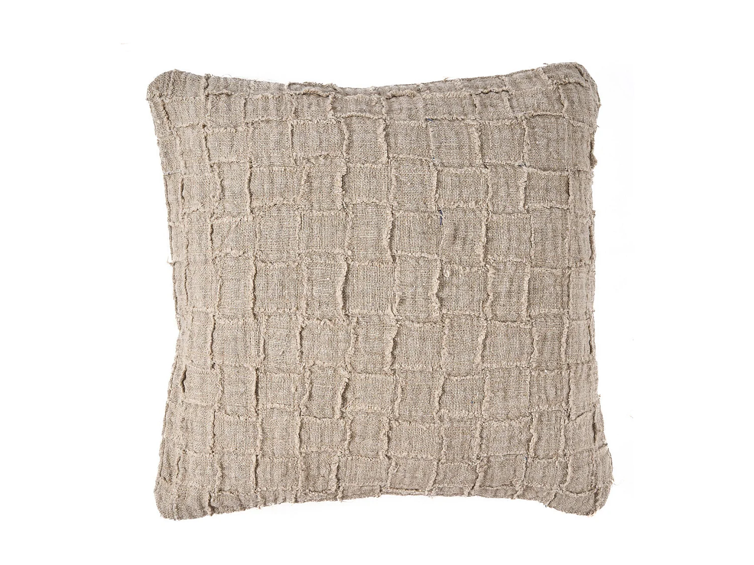 La Housse de Coussin Linen Damier - Naturel