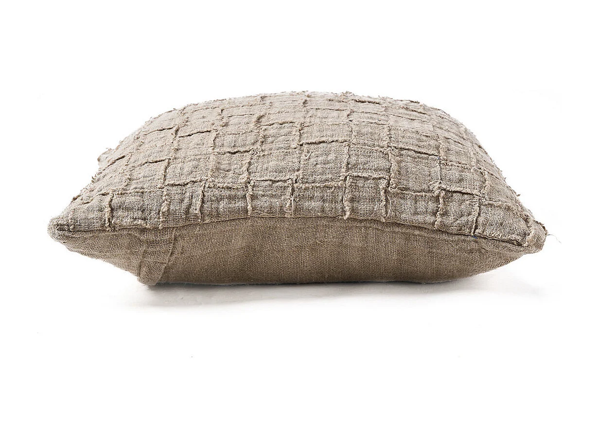 La Housse de Coussin Linen Damier - Naturel