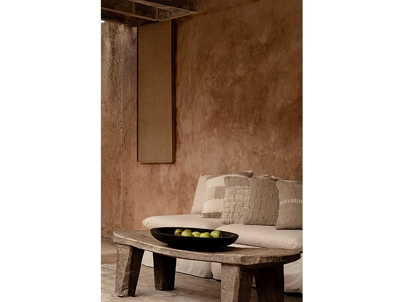 Der Linen Damier Kissenbezug - Natur