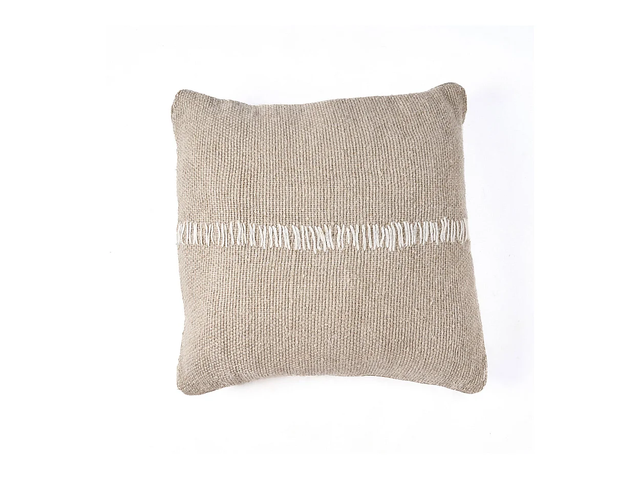 De Linen Stitch Kussensloop - Naturel Wit