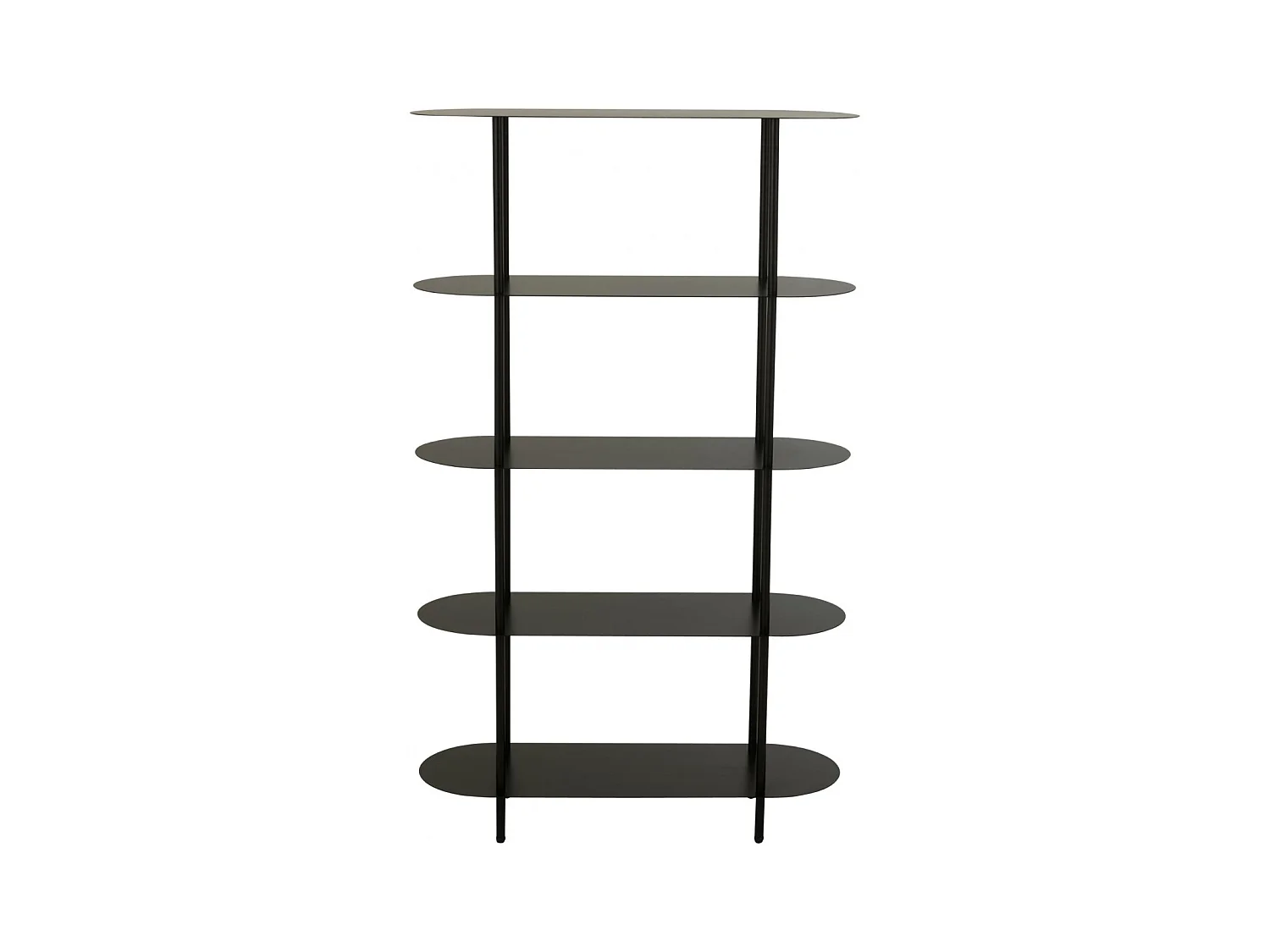 Etagère bibliothèque en métal noir 5 tablettes - OVALO