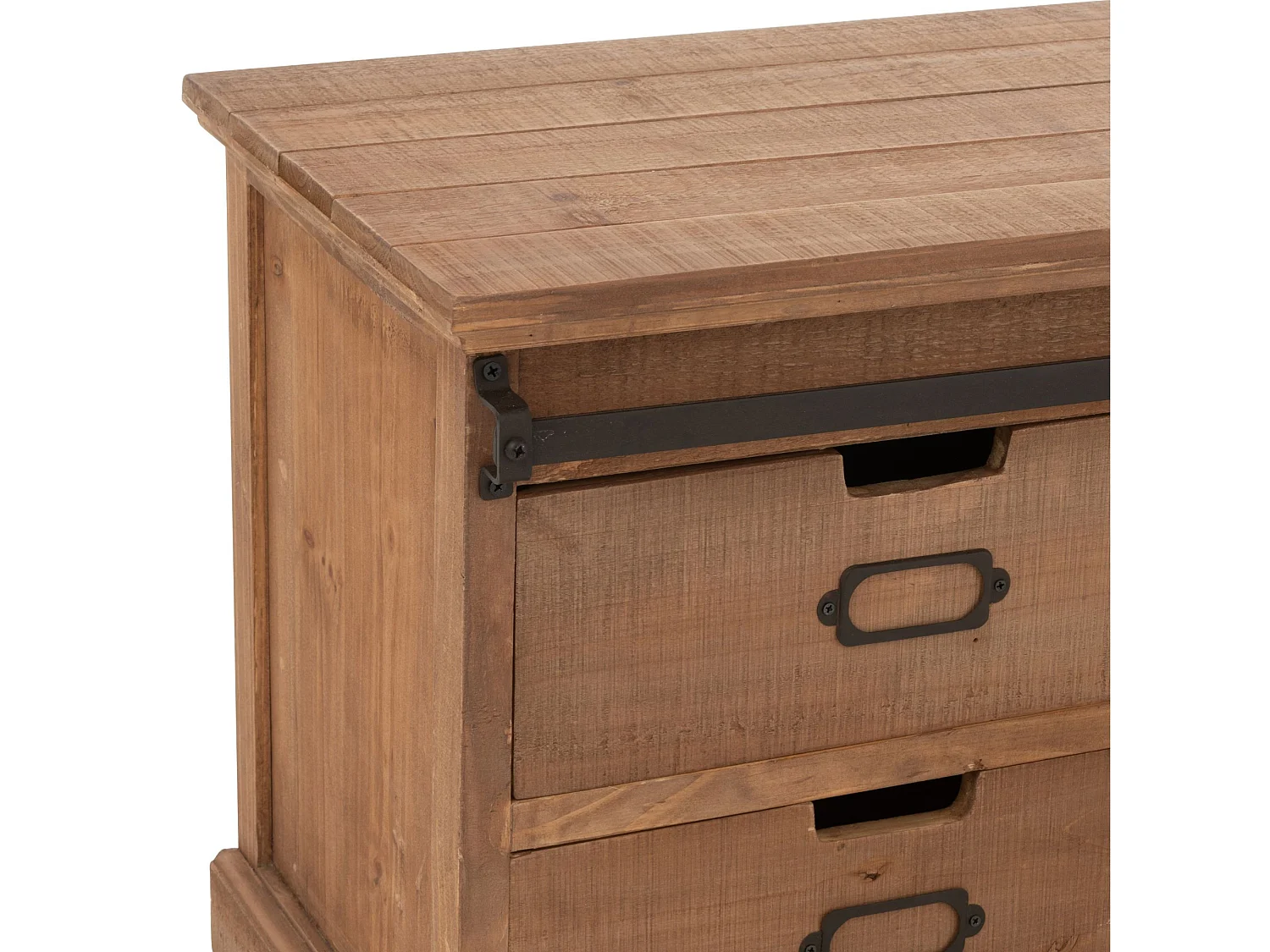 Meuble TV en bois et métal 4 tiroirs 2 portes coulissantes L160 - MIRA