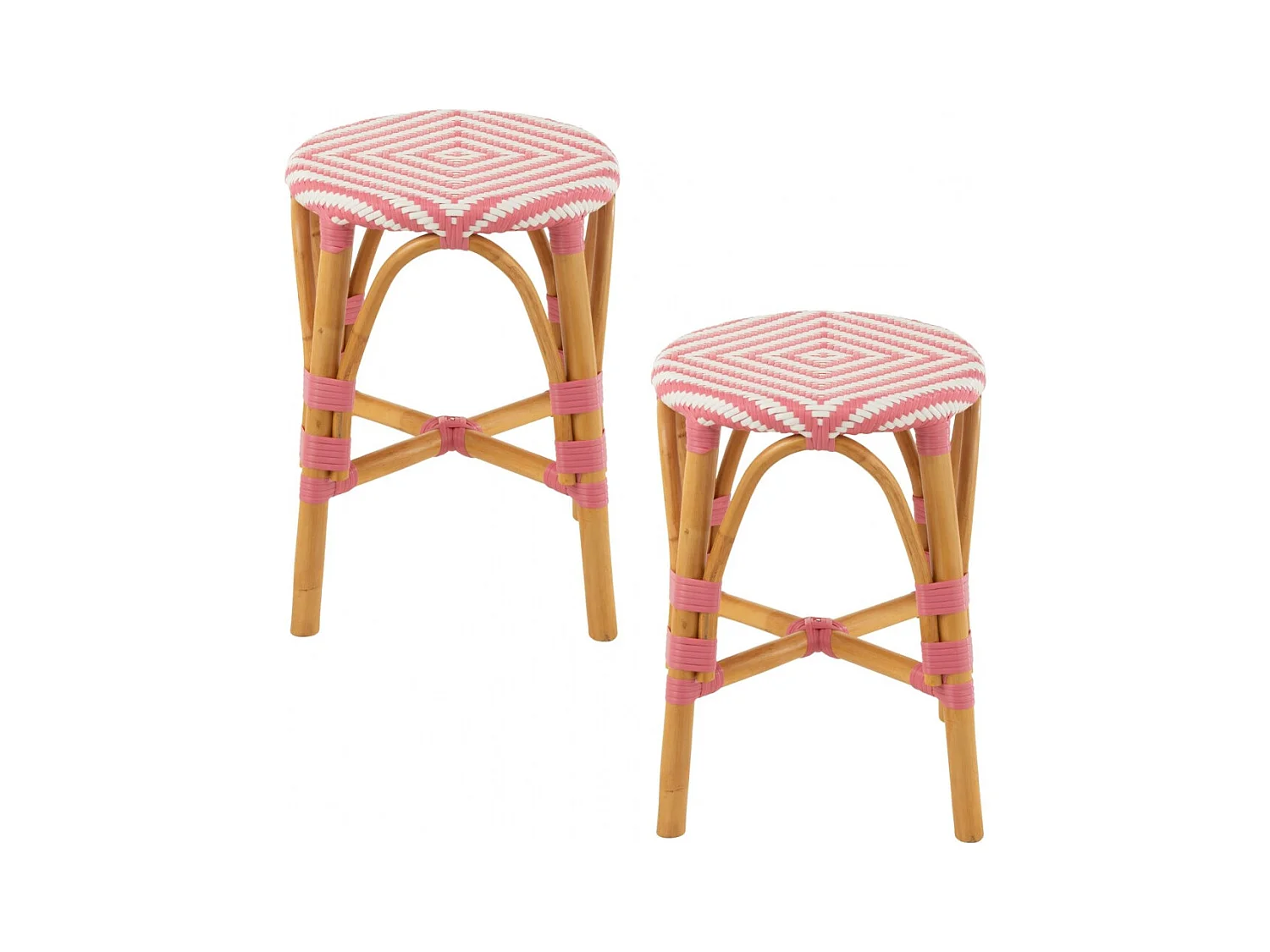 Tabourets parisiens avec assise tressée (lot de 2) - MONTMARTRE