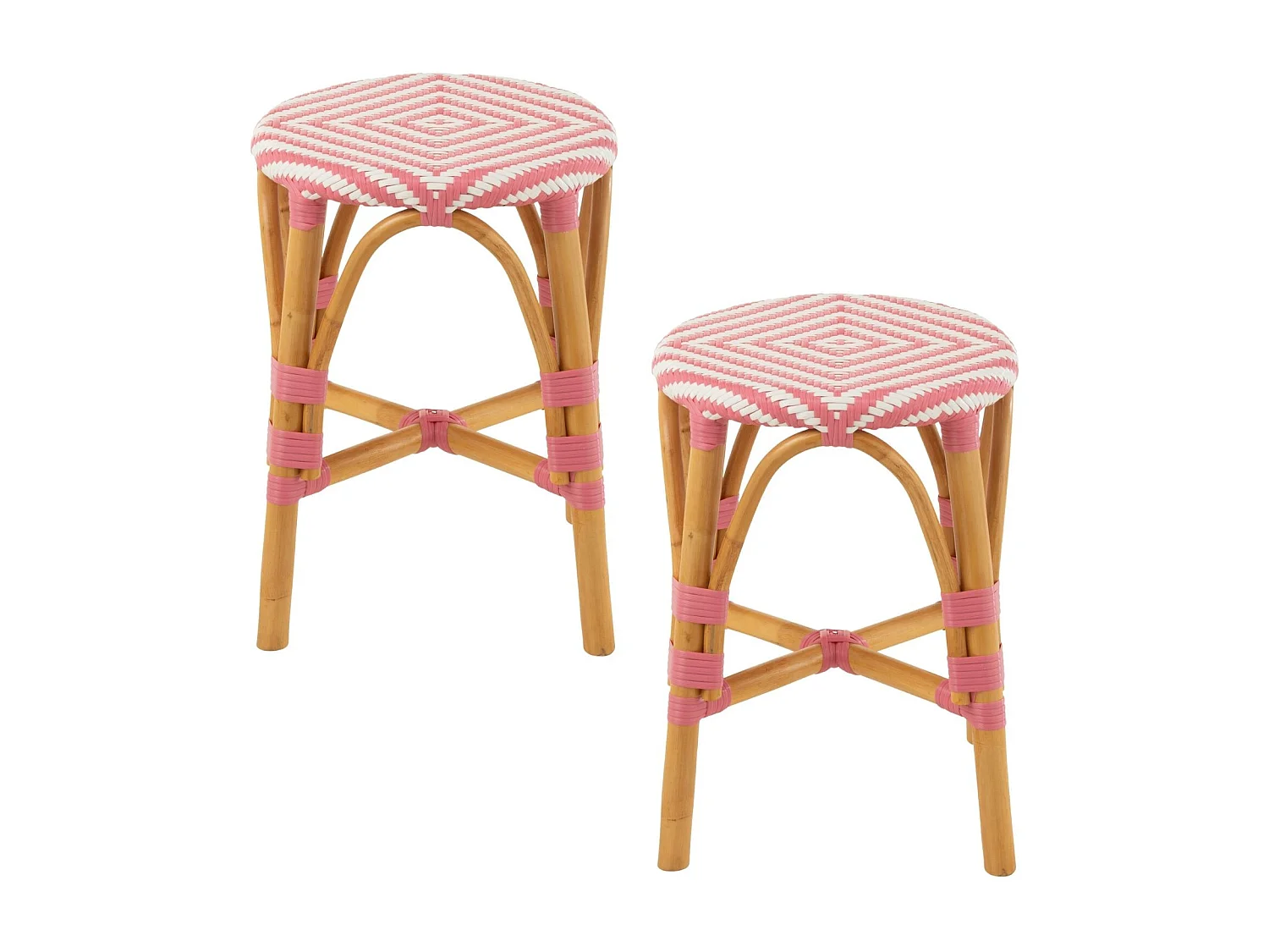 Tabourets parisiens avec assise tressée (lot de 2) - MONTMARTRE