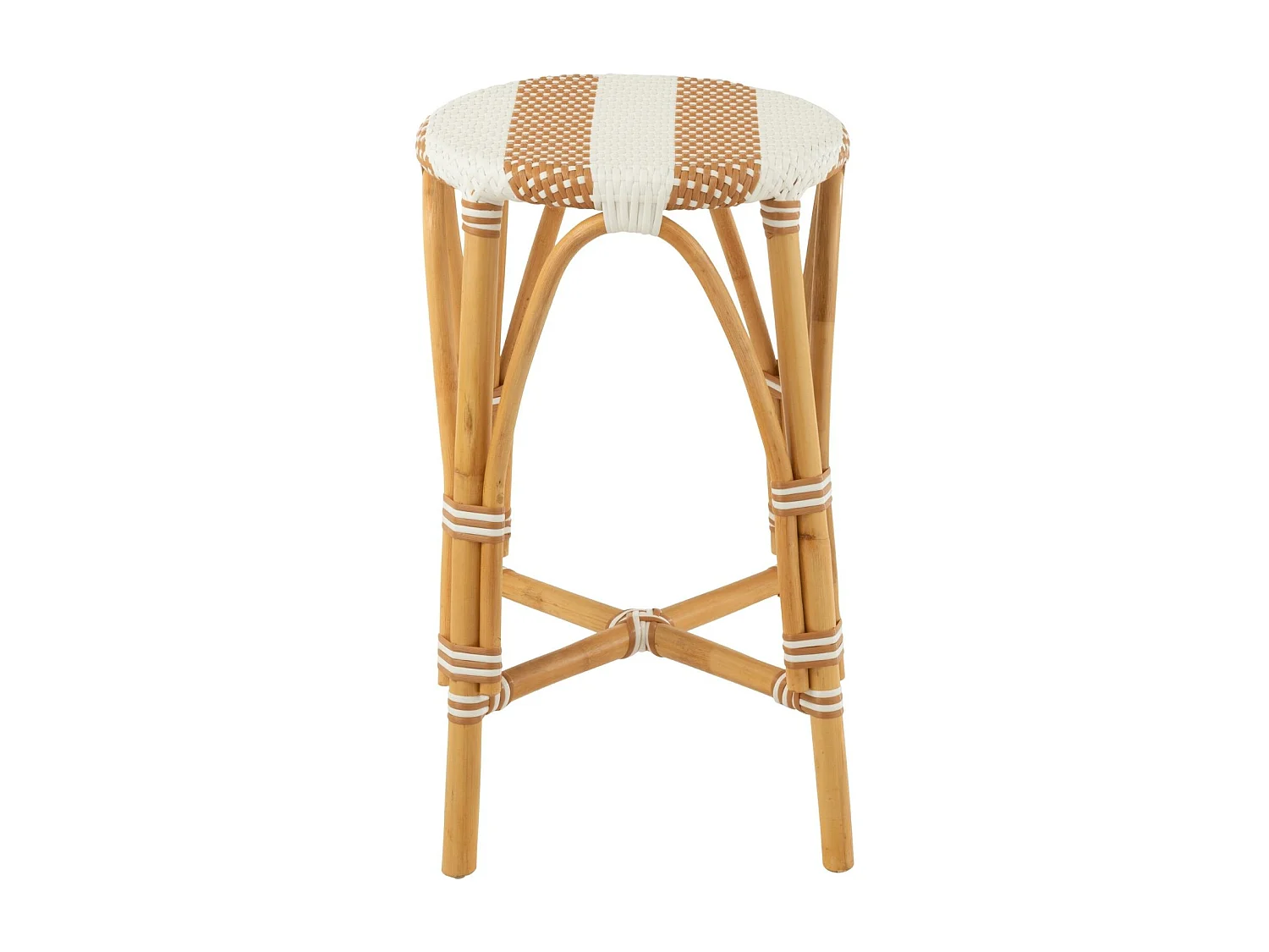 Tabourets de bar parisiens assise tressée rayures (lot de 2) - MONTMARTRE