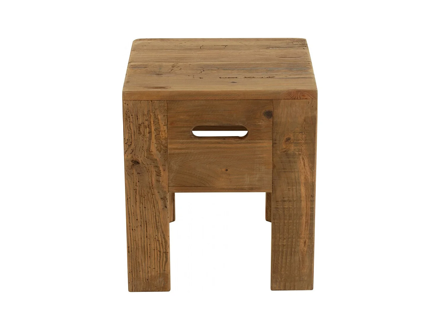 Tabourets en bois massif carrés (lot de 2) - TERRA