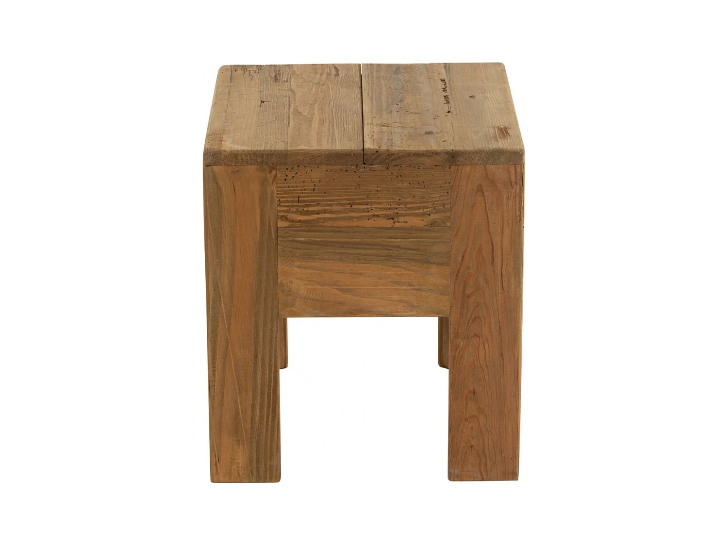 Tabourets en bois massif carrés (lot de 2) - TERRA