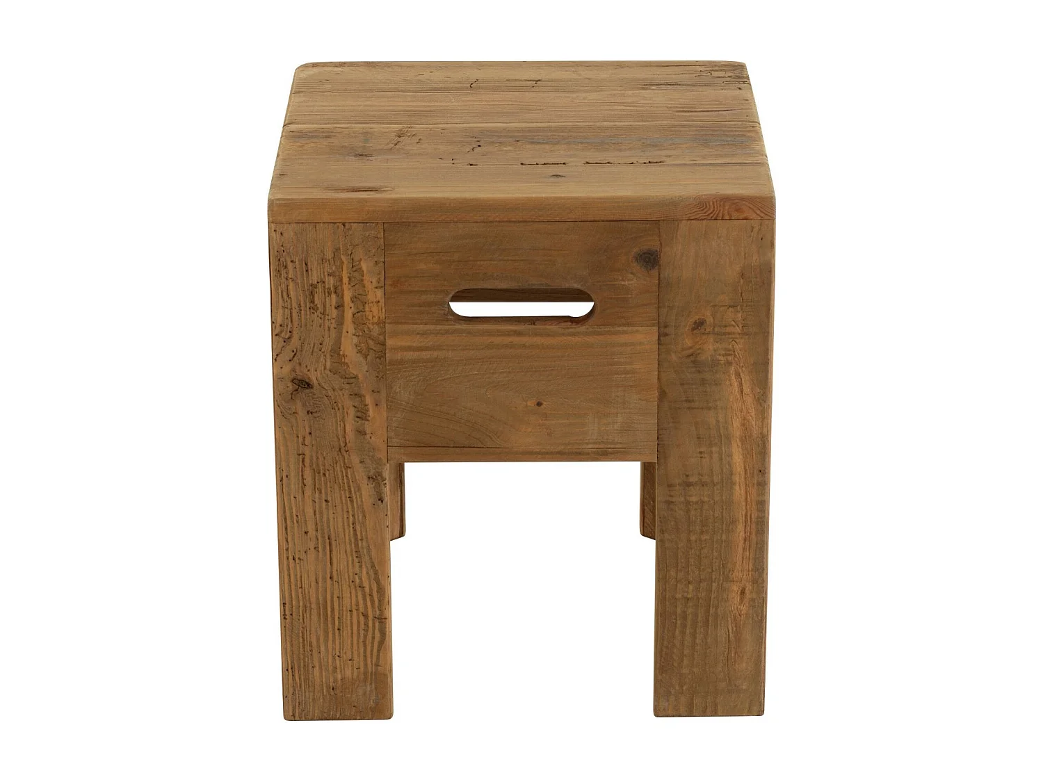 Tabourets en bois massif carrés (lot de 2) - TERRA