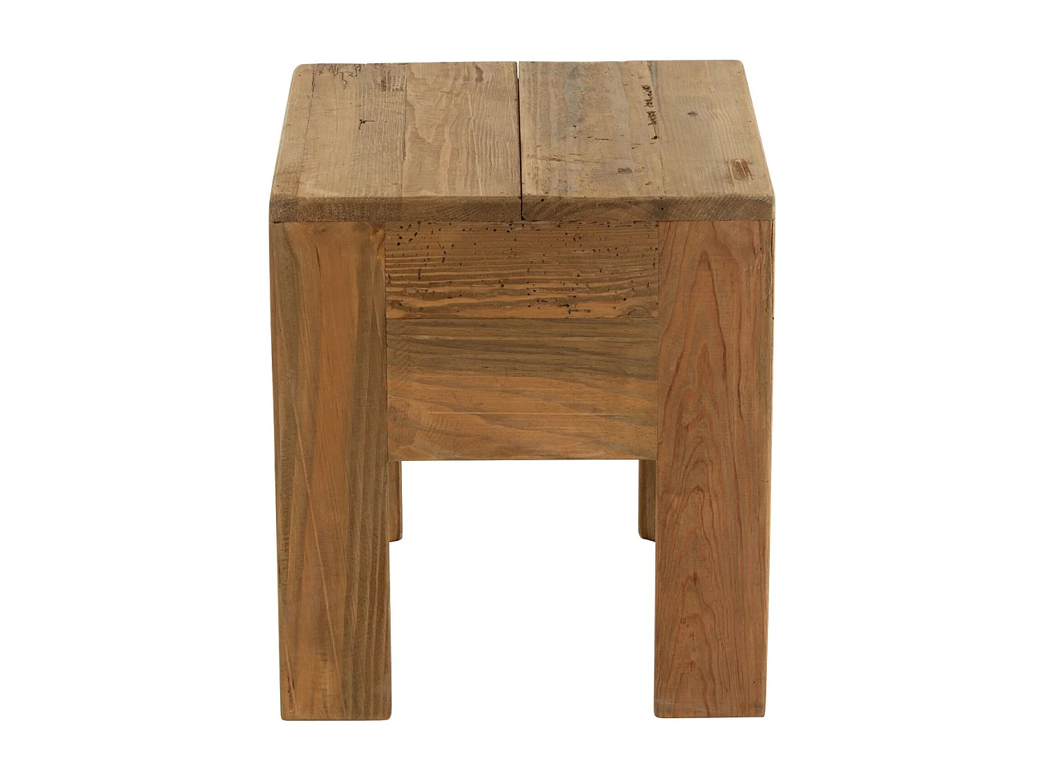 Tabourets en bois massif carrés (lot de 2) - TERRA